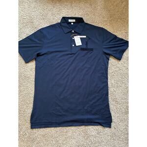 NWT Peter Millar Crown Sport Solid Performance Jersey Polo - Men's Medium - Navy
